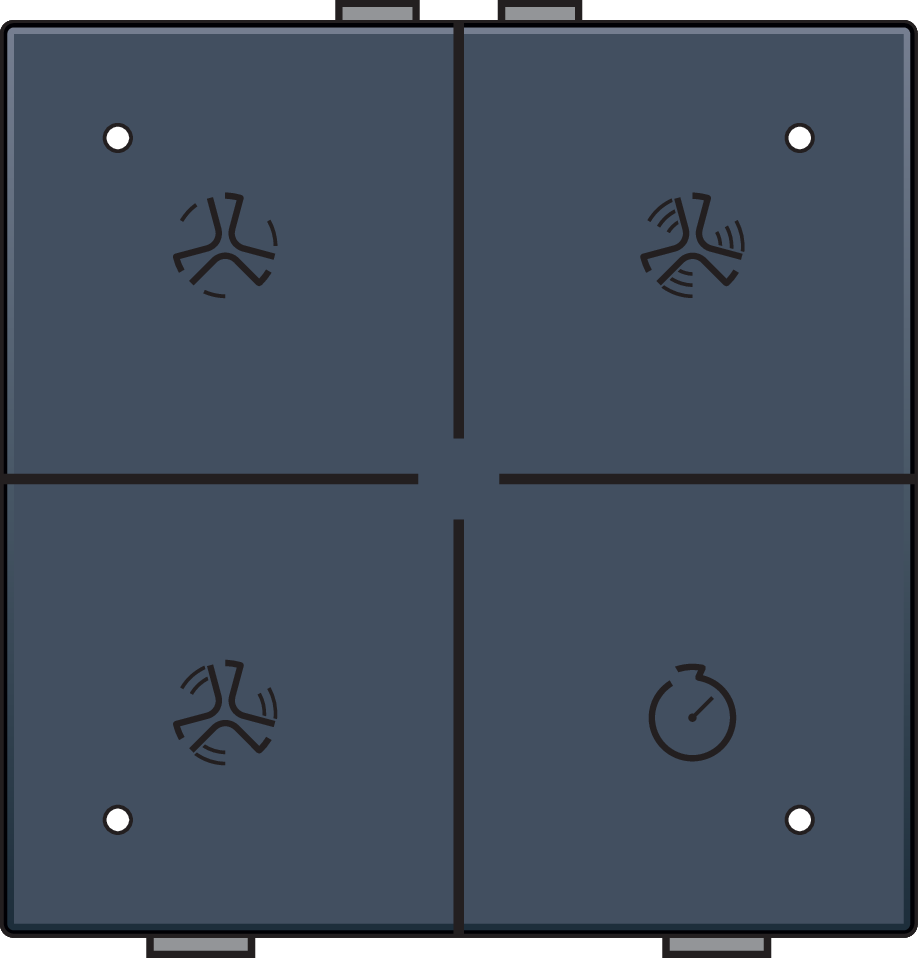 Niko 220-52054: Ventilatiebediening met led voor Niko Home Control, blue grey coated - Image 2