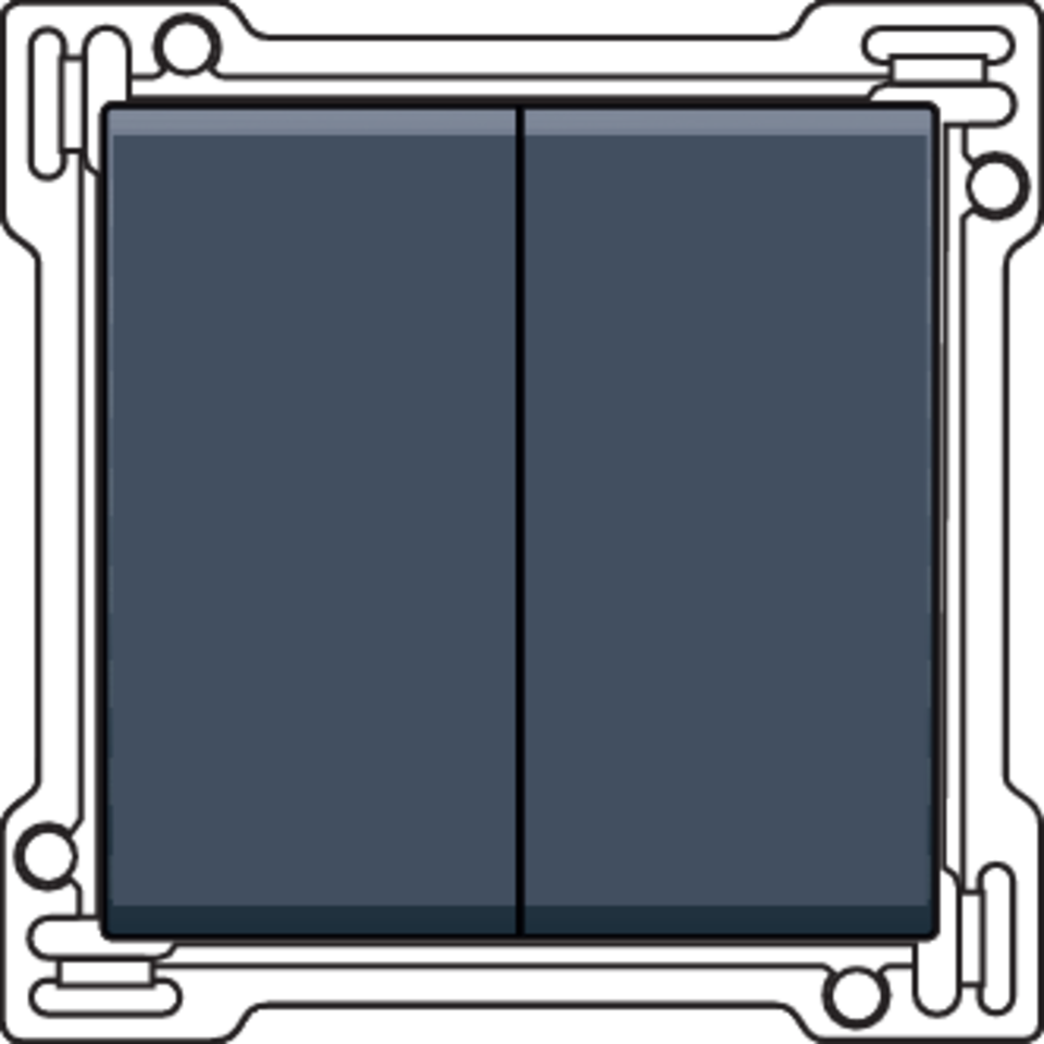 Niko 220-61505: Afwerkingsset voor serieschakelaar, wisselschakelaar + drukknop N.O., dubbele wisselschakelaar of dubbele drukknop N.O. of N.G. , blue grey coated - Image 2