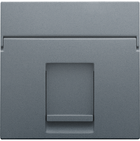 Centraalplaat data 1x RJ, blue grey coated
