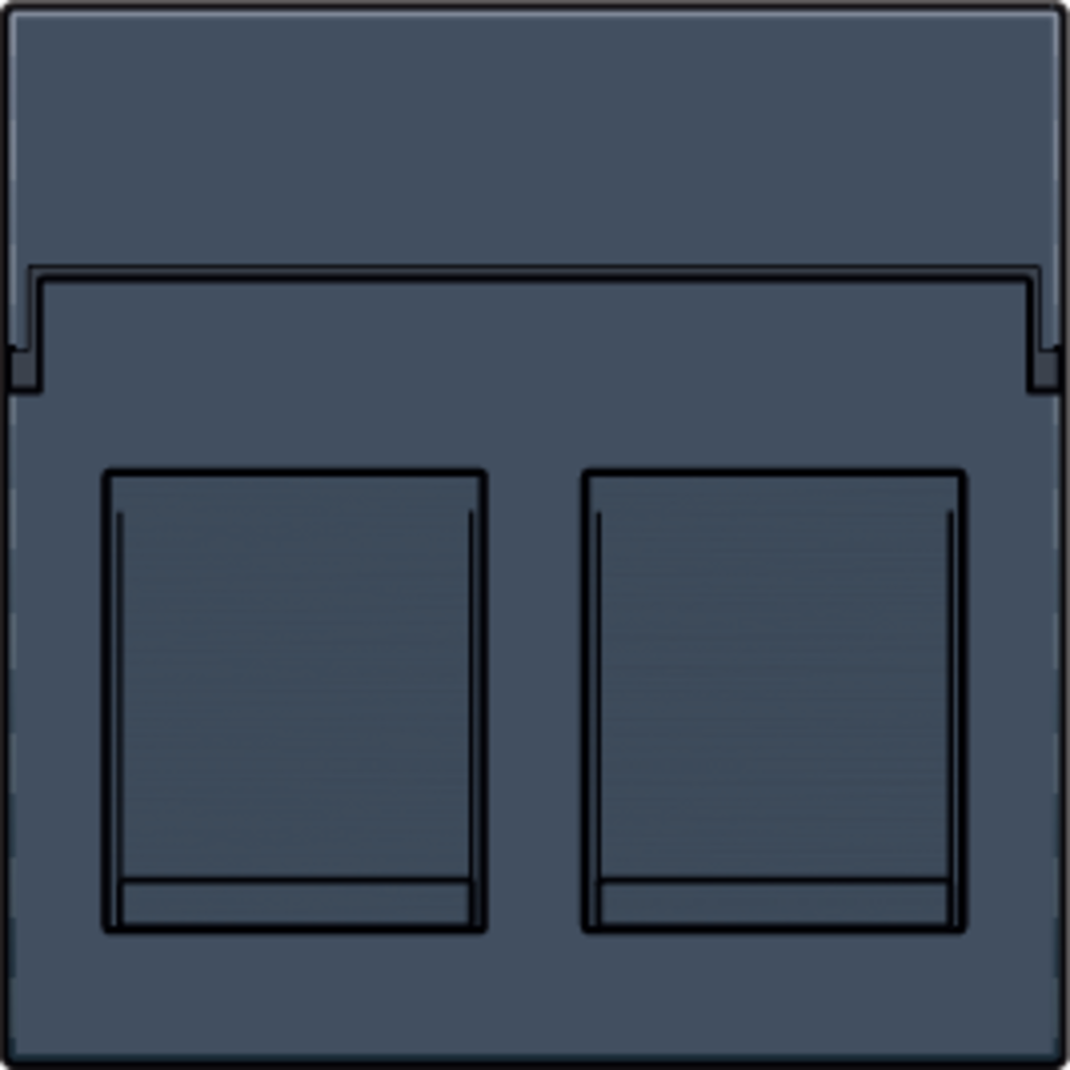 Niko 220-65200: Centraalplaat data 2x RJ, blue grey coated - Image 2