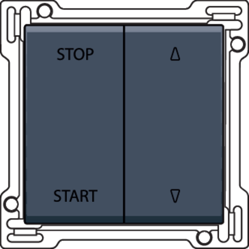 Niko 220-65905: Afwerkingsset voor elektrisch gescheiden rolluikschakelaar, blue grey coated - Image 2