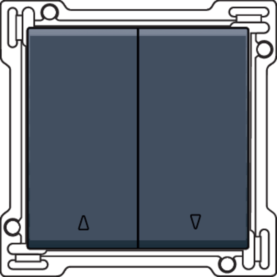 Niko 220-65914: Afwerkingsset voor tweevoudige rolluikdrukknop, blue grey coated - Image 2