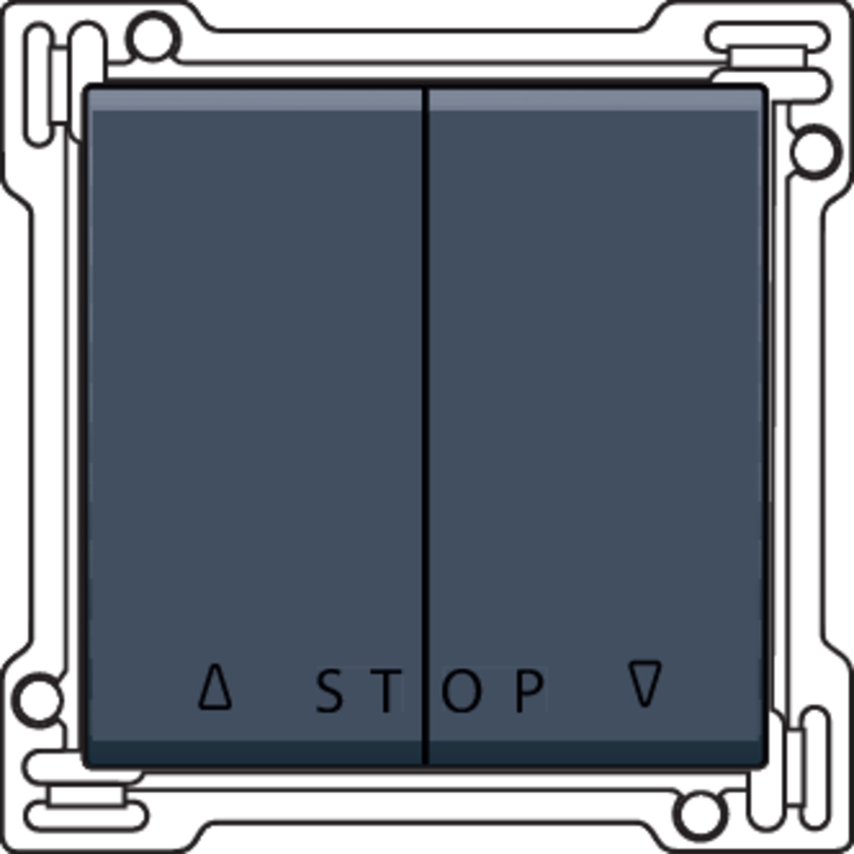 Niko 220-65918: Afwerkingsset voor tweevoudige rolluikdrukknop voor elektronische sturingen, blue grey coated - Image 2