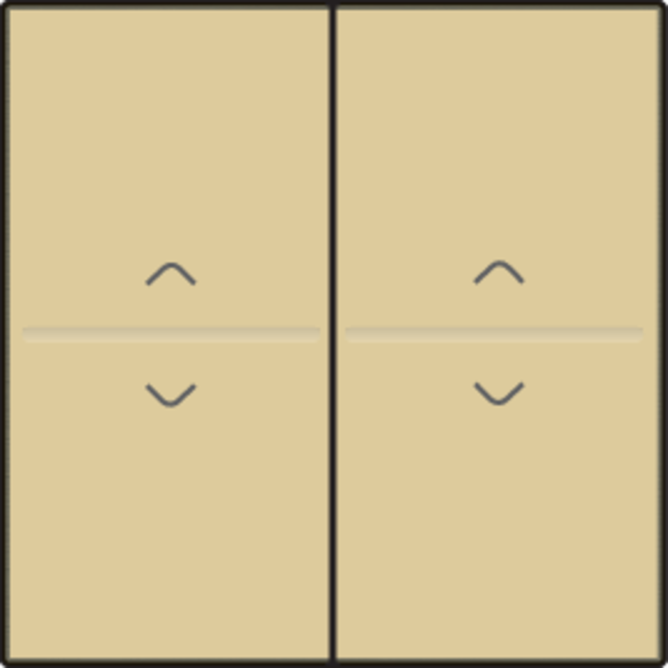 Niko 221-00010: Tweevoudige toets met pijltjes 'op' en 'neer' voor draadloze schakelaar of drukknop met 4 bedieningsknoppen, gold coated - Image 2