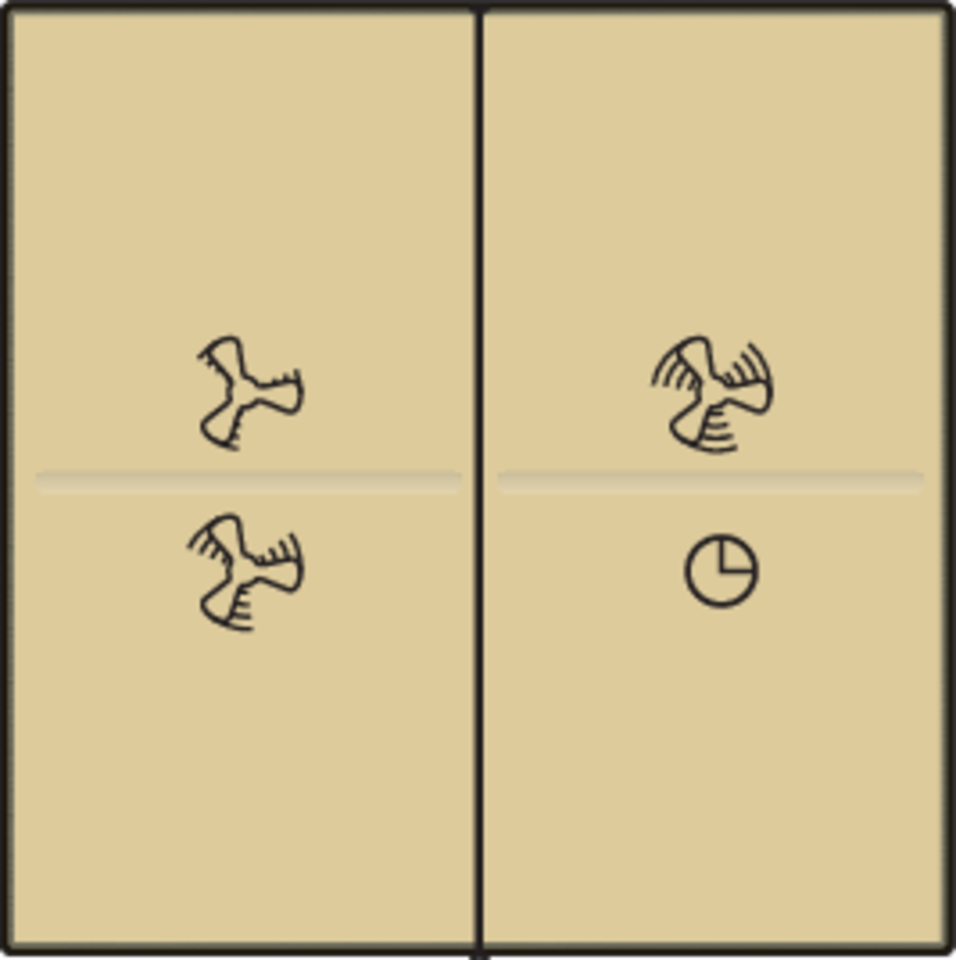 Niko 221-00013: Tweevoudige toets met ventilatoropdruk 0 t.e.m. 3 voor draadloze schakelaar of drukknop met 4 bedieningsknoppen, gold coated - Image 2