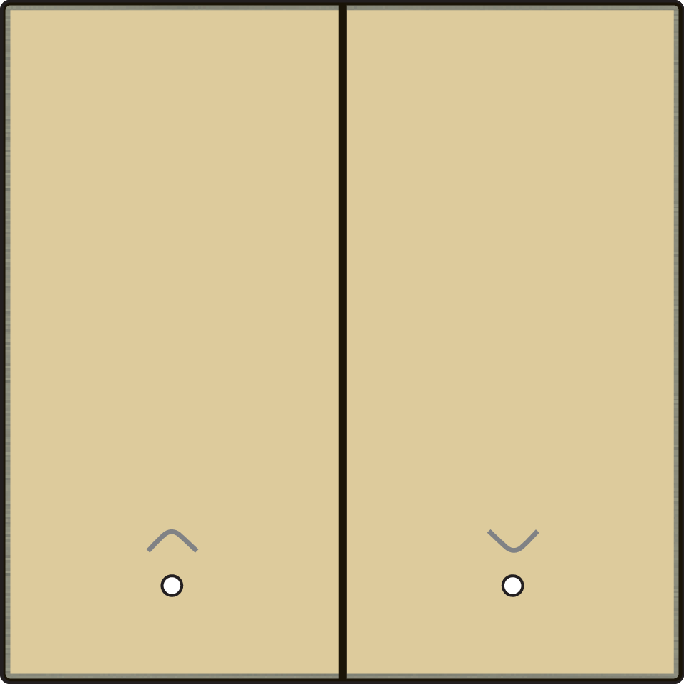 Niko 221-32006: Afwerkingsset met lens voor dubbele elektronische rolluikschakelaar, gold coated - Image 2