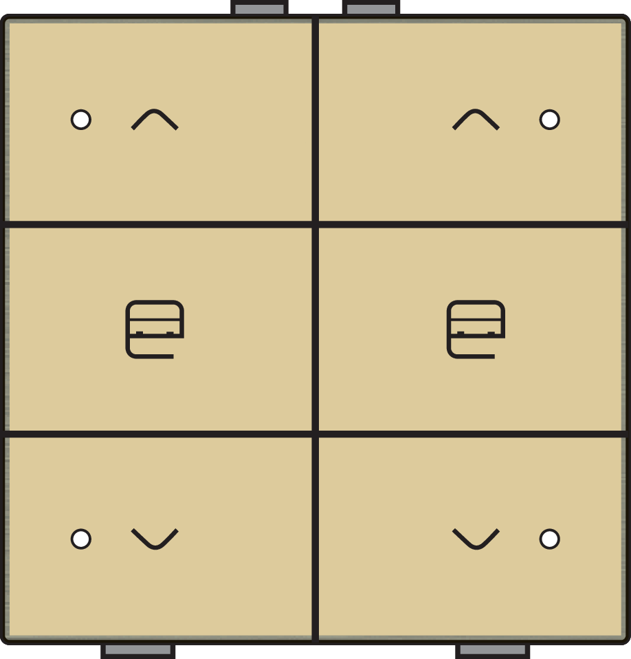 Niko 221-52036: Dubbele motorsturingsbediening met led voor Niko Home Control, gold coated - Image 2