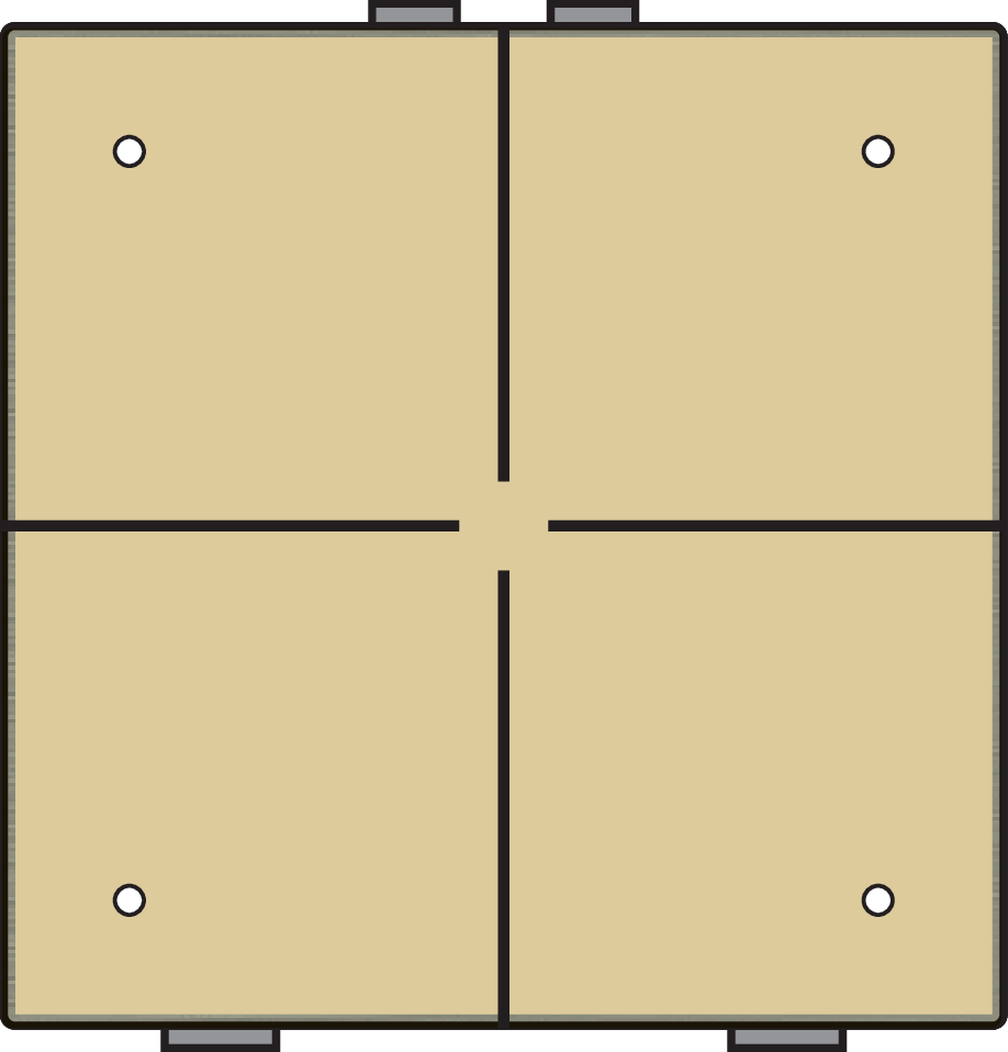 Niko 221-52204: Viervoudige drukknop met leds en comfortsensoren voor Niko Home Control, gold coated - Image 2