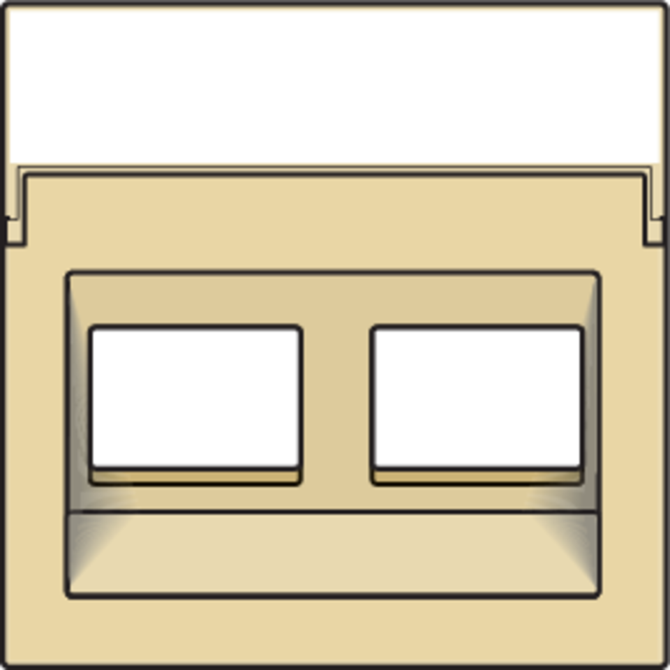Niko 221-65400: Centraalplaat data 2x RJ schuine uitgang, gold coated - Image 2
