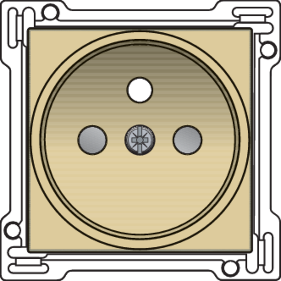 Niko 221-66101: Afwerkingsset voor stopcontact met penaarde en beschermingsafsluiters, inbouwdiepte 21 mm, gold coated - Image 2