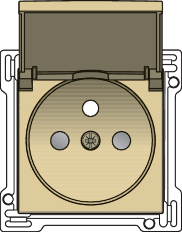 Niko 221-66603: Afwerkingsset voor stopcontact met klapdeksel, penaarde en beschermingsafsluiters, inbouwdiepte 28,5 mm, gold coated - Image 2
