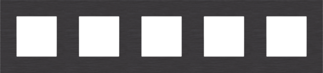 Vijfvoudige afdekplaat, 71 mm centerafstand, Niko Pure alu b