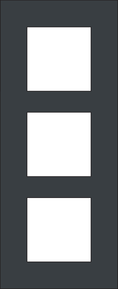 Niko 224-76300: Drievoudige afdekplaat, 60 mm centerafstand, verticaal, Niko Pure alu black brushed - Image 2