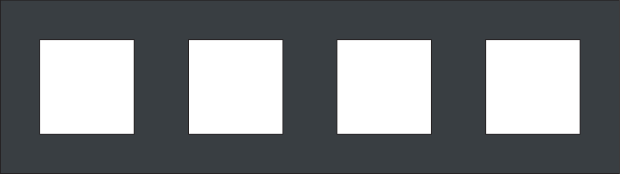 Niko 224-76400: Viervoudige afdekplaat, 71 mm centerafstand, Niko Pure alu black brushed - Image 2