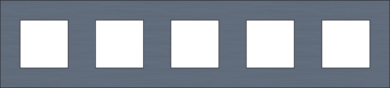 Niko 226-76005: Vijfvoudige afdekplaat, 71 mm centerafstand, Niko Pure alu blue grey brushed - Image 2