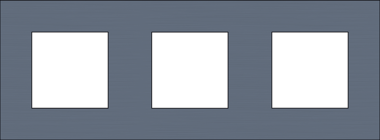 Niko 226-76700: Drievoudige afdekplaat, 71 mm centerafstand, Niko Pure alu blue grey brushed - Image 2