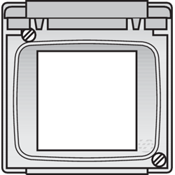 Niko 23-850: Spatwaterdicht schakelmateriaal - aanpaskader voor het inbouwen van 45x45mm-functies, excl. doos