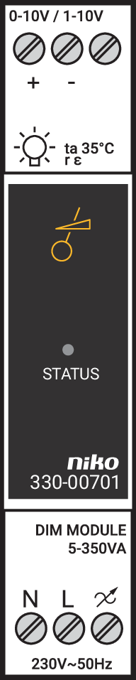 Niko 330-00701: Universele modulaire dimmer CAB-ontstoring 5 – 350 W analoog - Image 2