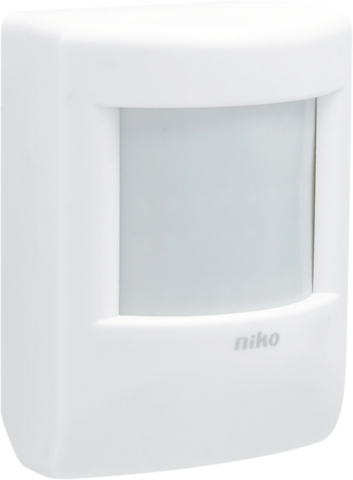 Niko 350-30010: Bewegingsmelder, 24 V, 15 m, 90°, incl. schemerschakelaar 3 – 300 lux, voor opbouw, wit