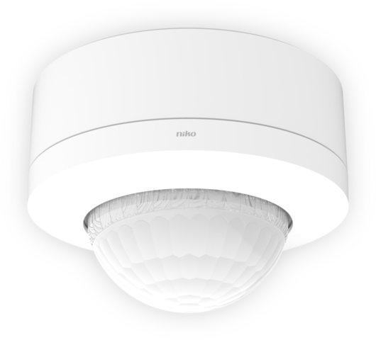 Niko 353-852011: Bewegingsmelder M46HC, DALI-2, secundair - BMS, 18-53 m, IP54, voor hoge plafonds, voor opbouw, wit