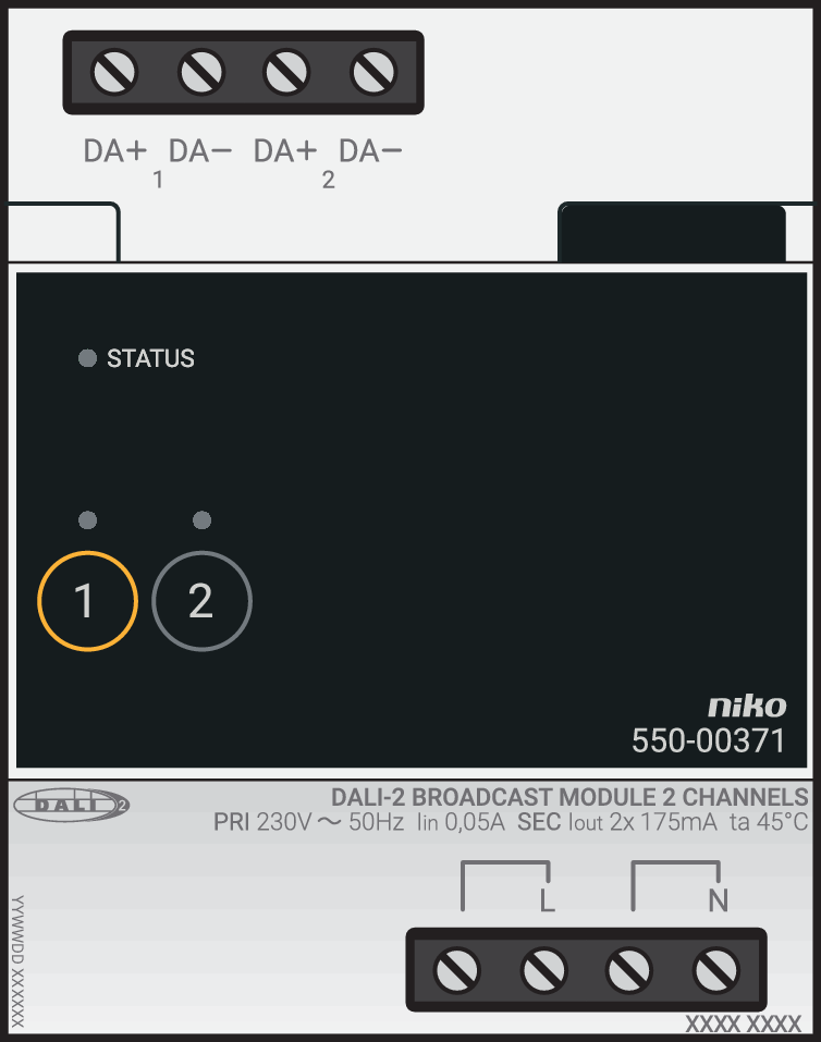 Niko 550-00371: DALI-2-broadcastmodule, 2 kanalen - Image 2