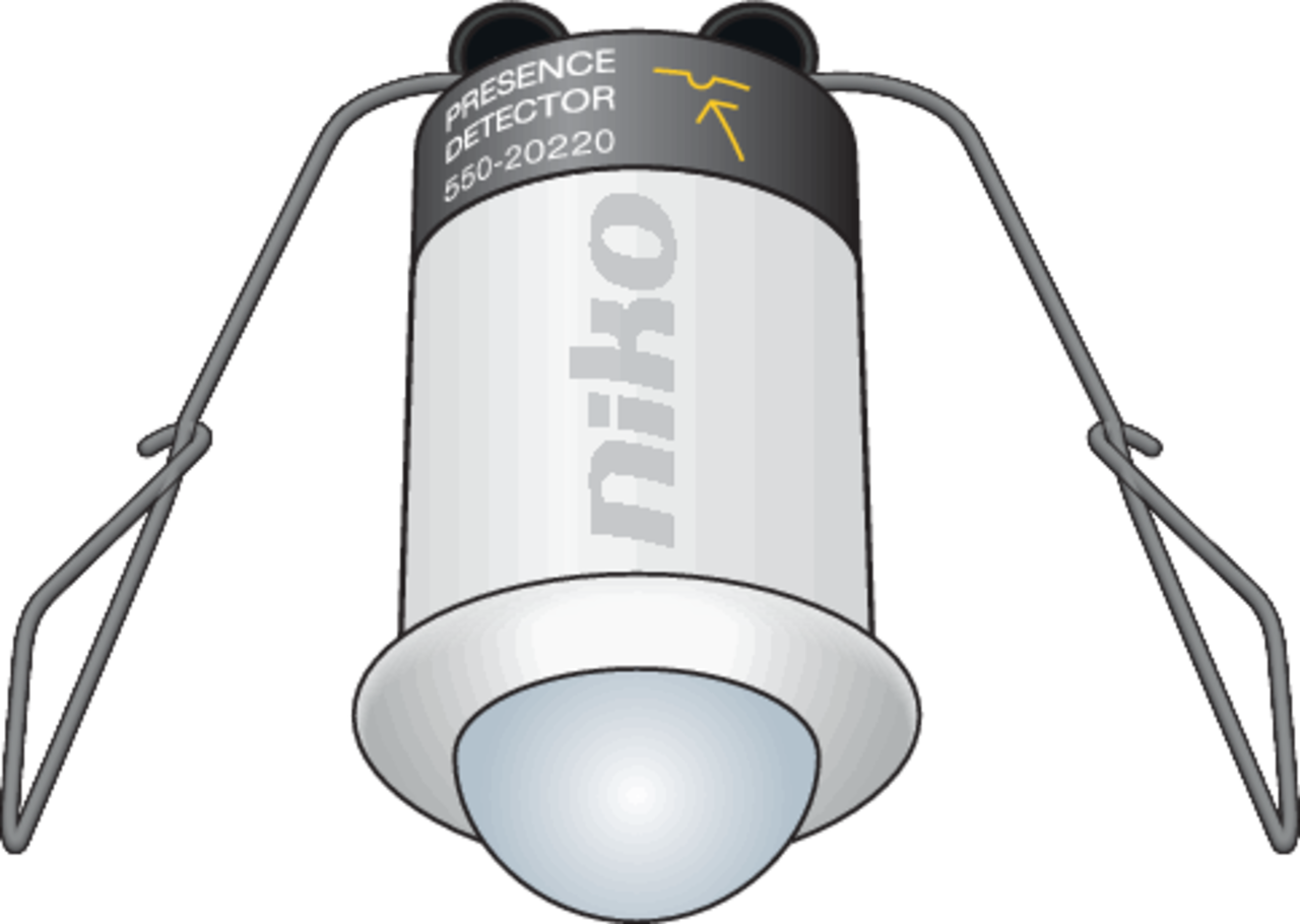 Niko 550-20220: Aanwezigheidsmelder, Niko Home Control, 9,5 m, IP65, mini, voor inbouw, wit & zwart - Image 2