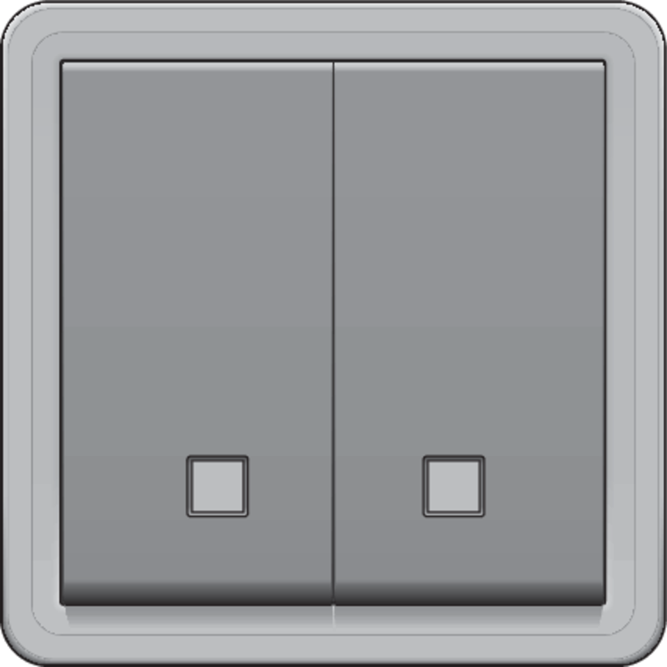 Niko 700-35100: Spuitwaterdichte, verlichtbare dubbele drukknop 10 A/250 Vac met 2 N.O.- of N.G.-contacten, met schroefklemmen, grijs - Image 2