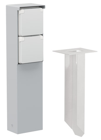 Spuitwaterdichte tuinpaal met tweevoudig stopcontact, penaar