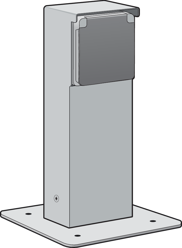 Niko 700-36715: Spuitwaterdichte tuinpaal met enkelvoudig stopcontact, penaarde en grondplaat, grijs - Image 2