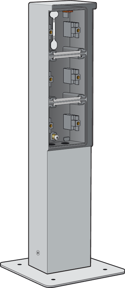 Niko 700-36930: Spuitwaterdichte tuinpaal met grondplaat voor drie Niko Hydro functies, grijs - Image 2