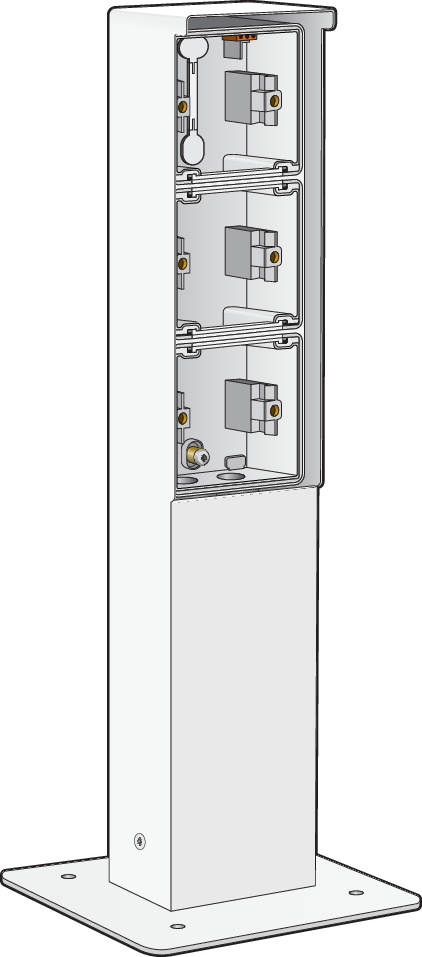 Niko 701-36930: Spuitwaterdichte tuinpaal met grondplaat voor drie Niko Hydro functies, wit - Image 2