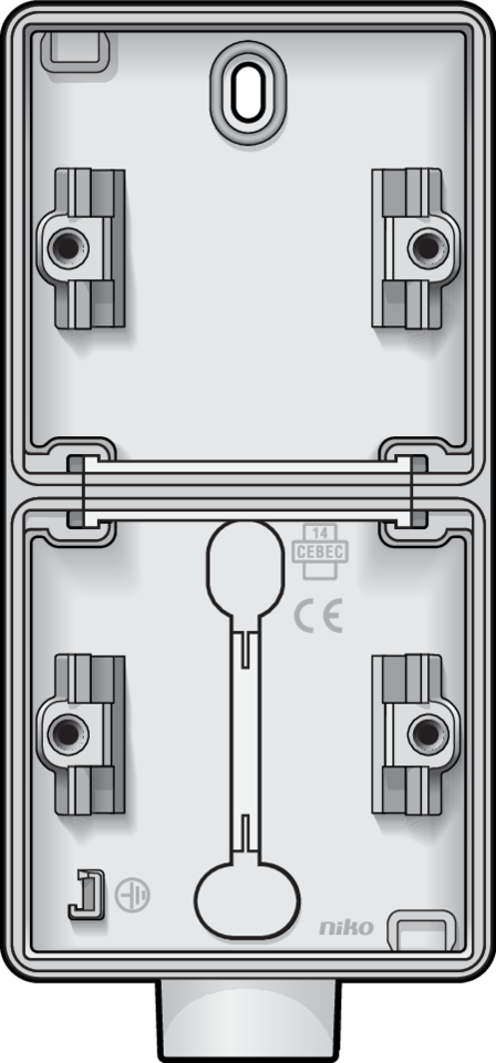 Niko 701-84201: Spuitwaterdichte dubbele verticale opbouwdoos met één M20-ingang voor twee functies, wit - Image 2