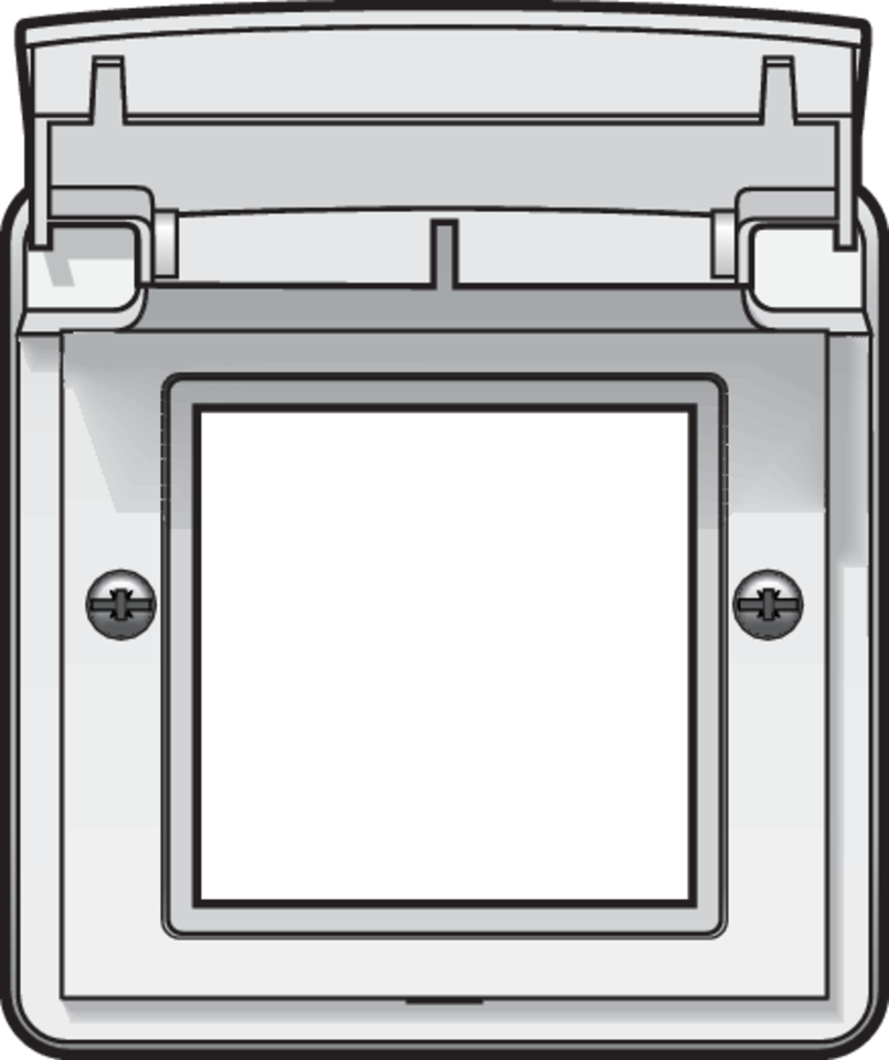 Niko 701-85000: Aanpaskader met klapdeksel voor 45x45mm-functies in in spuitwaterdichte montagedozen, wit - Image 2