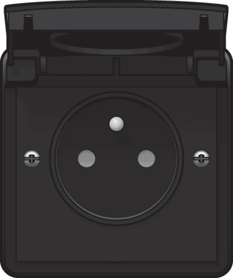 Niko 761-36605: Spuitwaterdicht stopcontact 16 A/250 Vac met penaarde, beschermingsafsluiters en met insteekklemmen, zwart - Image 2