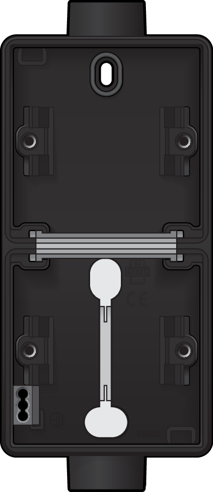 Niko 761-84211: Spuitwaterdichte dubbele verticale opbouwdoos met twee enkelvoudige M20-ingangen voor twee functies, zwart - Image 2