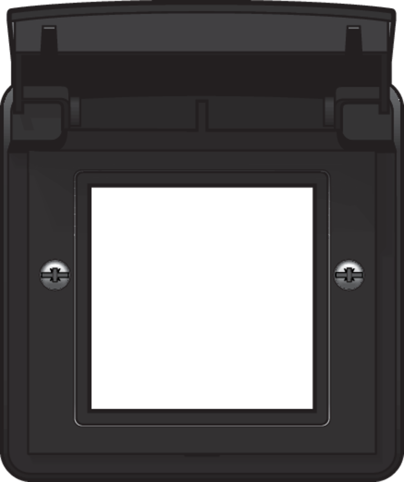 Niko 761-85000: Aanpaskader met klapdeksel voor 45x45mm-functies in in spuitwaterdichte montagedozen, zwart - Image 2