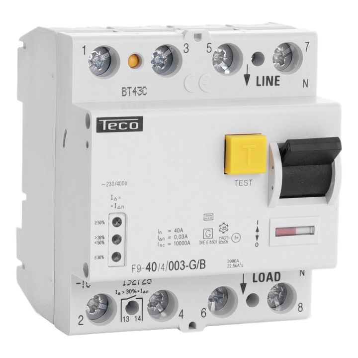 Teconex F9404003GB: Differentieelschak. TC 4P 40A 30mA Type B