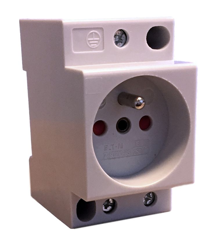 Modulaire contactdoos Teco 2P+T 10/16A kinderbeveiliging