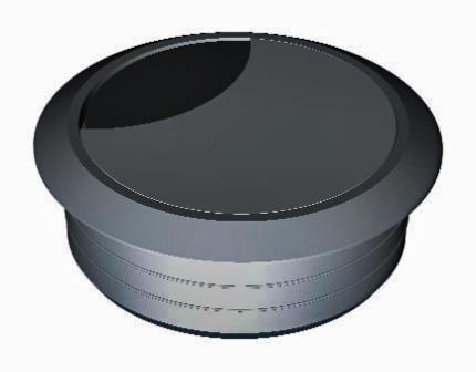 Kabeldoorvoer 72x72mm inox look kunststof