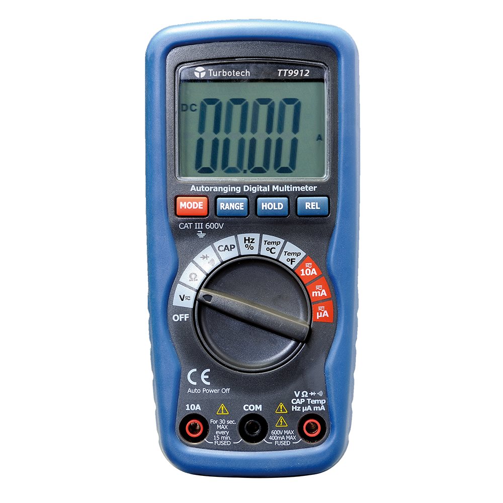 TURBOTECH TT9912 DIGITALE MULTIMETER VAC/VDC/ADC/AAC A91030014